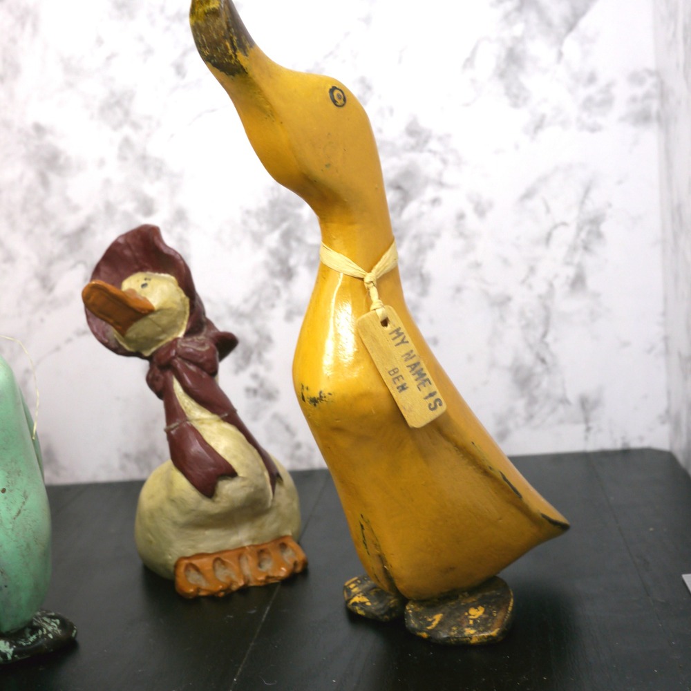 Whimsical Duck Figurines Set of 5 Farmhouse Rustic Home Decor Accents - Picture 2 of 8